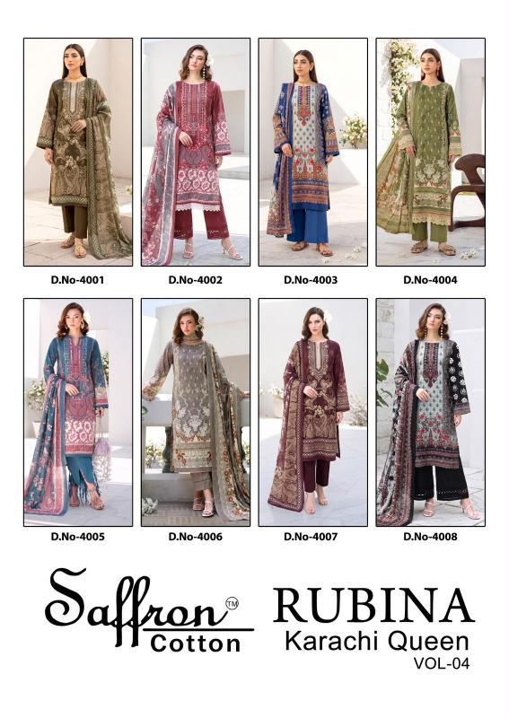 Saffron rubina vol 4 karachi dress material wholesale